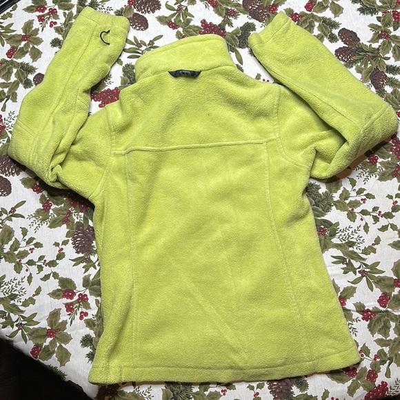 Columbia interchange zip up Sherpa jacket light green with purple zipper M - Picture 7 of 8